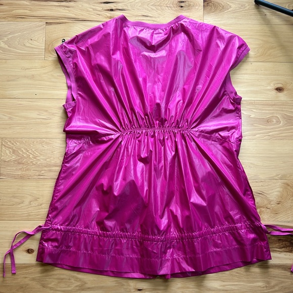 Tulipica Pink Silver Short Sleeve Pockets Windbreaker | Size XXL - Picture 6 of 8